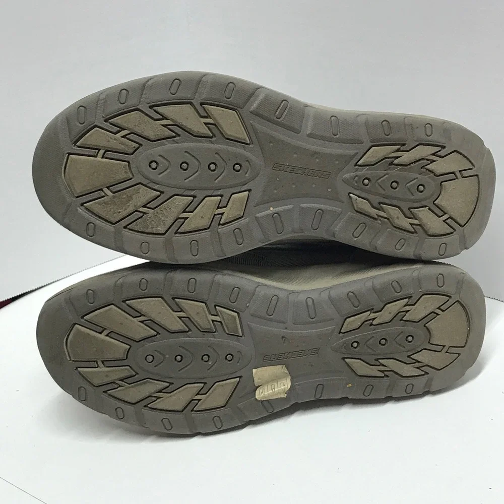 Skechers Mens‎ relaxed fit Canvas Slip On Loafers Khaki Tan Moc Toe Casual Shoes